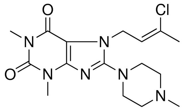 7-[(2Z)-3-CHLORO-2-BUTENYL]-1,3-DIMETHYL-8-(4-METHYL-1-PIPERAZINYL)-3,7-DIHYDRO-1H-PURINE-2,6-DIONE