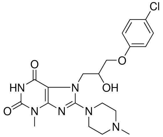 7-[3-(4-CHLOROPHENOXY)-2-HYDROXYPROPYL]-3-METHYL-8-(4-METHYL-1-PIPERAZINYL)-3,7-DIHYDRO-1H-PURINE-2,6-DIONE