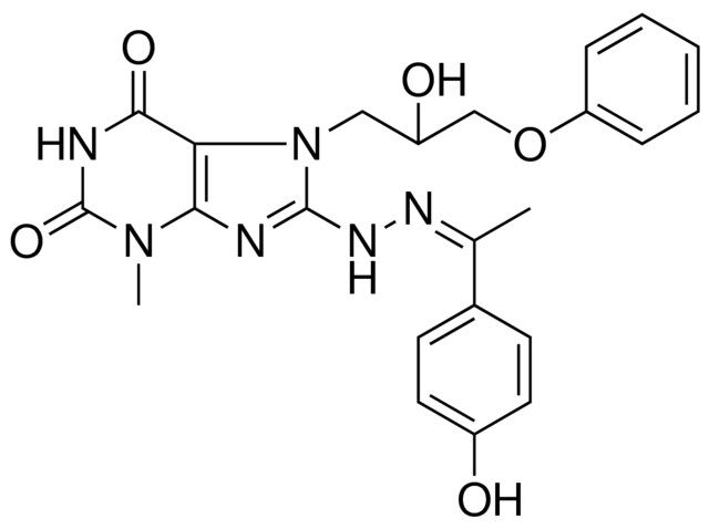 7-(2-HYDROXY-3-PHENOXYPROPYL)-8-{(2Z)-2-[1-(4-HYDROXYPHENYL)ETHYLIDENE]HYDRAZINO}-3-METHYL-3,7-DIHYDRO-1H-PURINE-2,6-DIONE