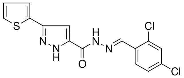 5-THIOPHEN-2-YL-2H-PYRAZOLE-3-CARBOXYLIC ACID (2,4-DI-CL-BENZYLIDENE)-HYDRAZIDE