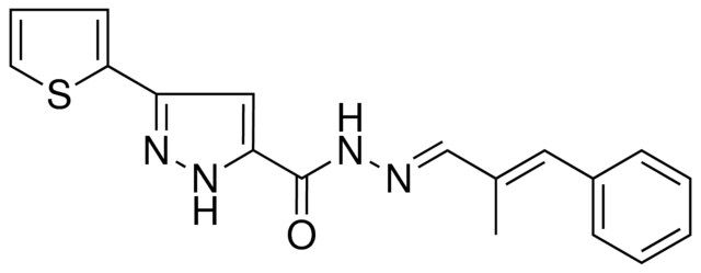 5-THIOPHEN-2-YL-2H-PYRAZOLE-3-CARBOXYLIC ACID (2-ME-3-PH-ALLYLIDENE)-HYDRAZIDE