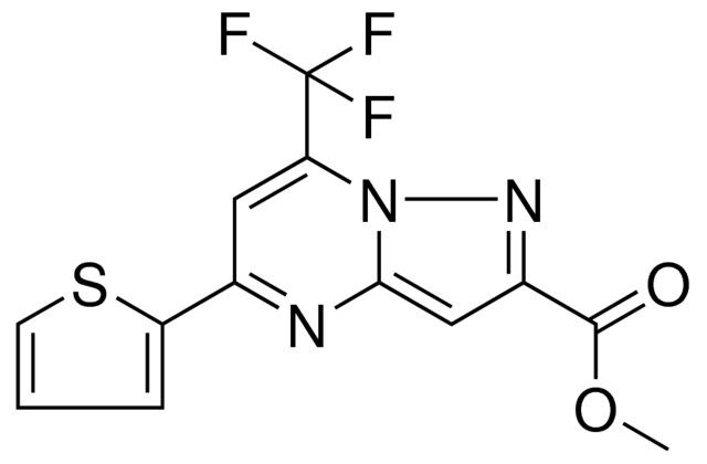 5-THIOPHEN-2-YL-7-TRI-F-ME-PYRAZOLO(1,5-A)PYRIMIDINE-2-CARBOXYLIC ACID ME ESTER