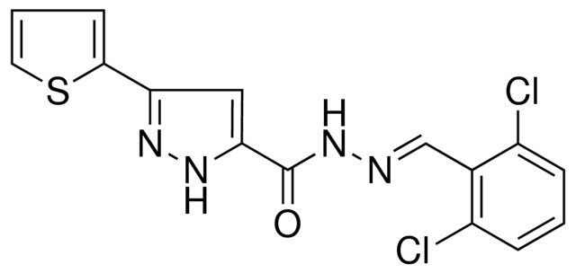 5-THIOPHEN-2-YL-2H-PYRAZOLE-3-CARBOXYLIC ACID (2,6-DI-CL-BENZYLIDENE)-HYDRAZIDE