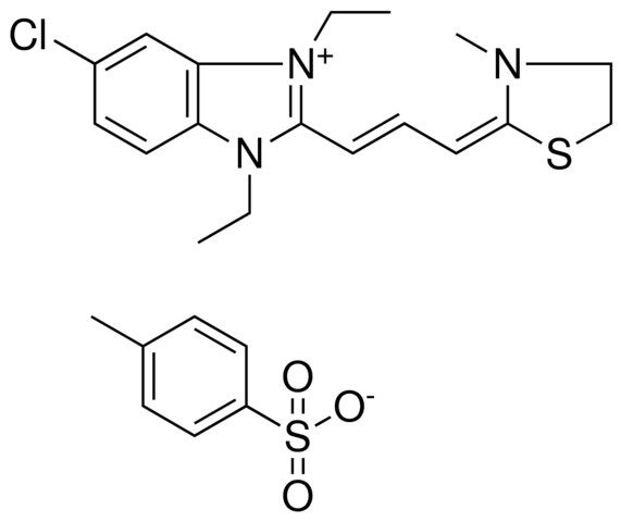 6-CHLORO-1,3-DIETHYL-2-[(1E,3E)-3-(3-METHYL-1,3-THIAZOLIDIN-2-YLIDENE)-1-PROPENYL]-3H-BENZIMIDAZOL-1-IUM 4-METHYLBENZENESULFONATE