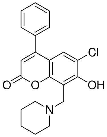 6-CHLORO-7-HYDROXY-4-PHENYL-8-PIPERIDIN-1-YLMETHYL-CHROMEN-2-ONE