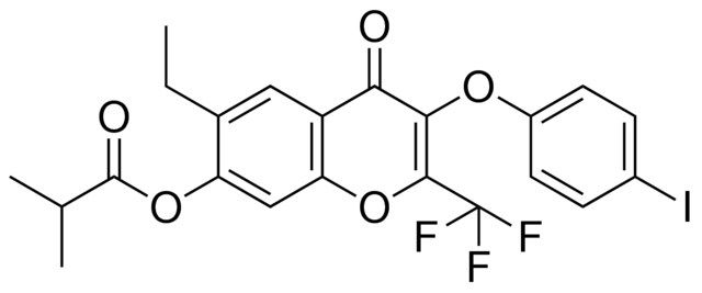 6-ET-3-(4-IODOPHENOXY)-4-OXO-2-(TRIFLUORO-ME)-4H-CHROMEN-7-YL 2-METHYLPROPANOATE