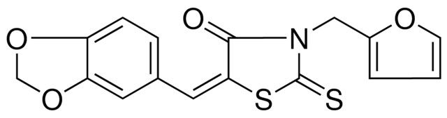 5-BENZO(1,3)DIOXOL-5-YLMETHYLENE-3-FURAN-2-YLMETHYL-2-THIOXO-THIAZOLIDIN-4-ONE