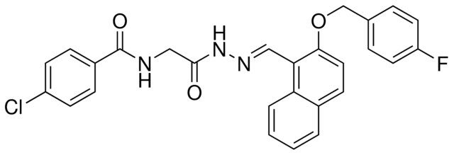 4-CHLORO-N-{2-[(2E)-2-({2-[(4-FLUOROBENZYL)OXY]-1-NAPHTHYL}METHYLENE)HYDRAZINO]-2-OXOETHYL}BENZAMIDE