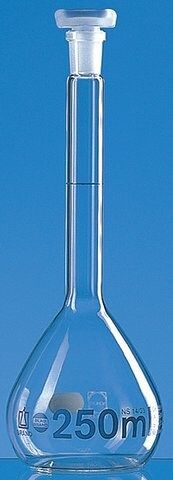BRAND<sup>®</sup> BLAUBRAND<sup>®</sup> volumetric flask, PP stopper, clear glass