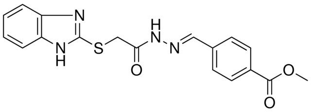 4-(((1H-BENZOIMIDAZOL-2-YLSULFANYL)-AC)-HYDRAZONOMETHYL)-BENZOIC ACID ME ESTER