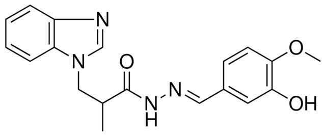3-BENZOIMIDAZOL-1-YL-2-ME-PROPIONIC ACID (3-HO-4-METHOXY-BENZYLIDENE)-HYDRAZIDE