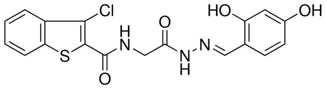3-CHLORO-N-{2-[(2E)-2-(2,4-DIHYDROXYBENZYLIDENE)HYDRAZINO]-2-OXOETHYL}-1-BENZOTHIOPHENE-2-CARBOXAMIDE