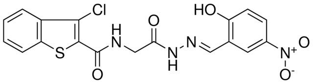 3-CHLORO-N-{2-[(2E)-2-(2-HYDROXY-5-NITROBENZYLIDENE)HYDRAZINO]-2-OXOETHYL}-1-BENZOTHIOPHENE-2-CARBOXAMIDE