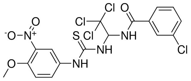 3-CL-N-(2,2,2-TRICHLORO-1-[3-(4-MEO-3-NITRO-PHENYL)-THIOUREIDO]-ETHYL)-BENZAMIDE