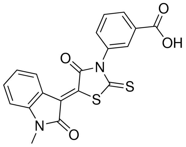 3-[(5Z)-5-(1-METHYL-2-OXO-1,2-DIHYDRO-3H-INDOL-3-YLIDENE)-4-OXO-2-THIOXO-1,3-THIAZOLIDIN-3-YL]BENZOIC ACID