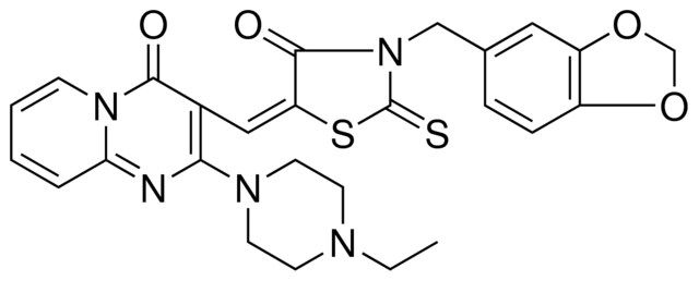 3-{(E)-[3-(1,3-BENZODIOXOL-5-YLMETHYL)-4-OXO-2-THIOXO-1,3-THIAZOLIDIN-5-YLIDENE]METHYL}-2-(4-ETHYL-1-PIPERAZINYL)-4H-PYRIDO[1,2-A]PYRIMIDIN-4-ONE