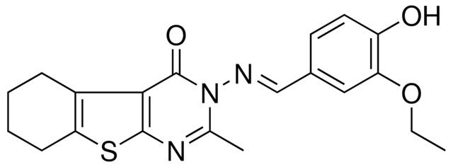 3-{[(E)-(3-ETHOXY-4-HYDROXYPHENYL)METHYLIDENE]AMINO}-2-METHYL-5,6,7,8-TETRAHYDRO[1]BENZOTHIENO[2,3-D]PYRIMIDIN-4(3H)-ONE