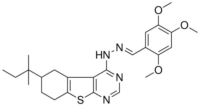 2,4,5-TRIMETHOXYBENZALDEHYDE (6-TERT-PENTYL-5,6,7,8-TETRAHYDRO[1]BENZOTHIENO[2,3-D]PYRIMIDIN-4-YL)HYDRAZONE