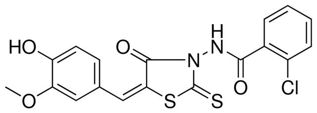2-CL-N-[5-(4-HO-3-MEO-BENZYLIDENE)-4-OXO-2-THIOXO-THIAZOLIDIN-3-YL]-BENZAMIDE