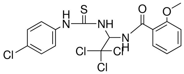 2-METHOXY-N-(2,2,2-TRICHLORO-1-(3-(4-CHLORO-PHENYL)-THIOUREIDO)-ETHYL)-BENZAMIDE