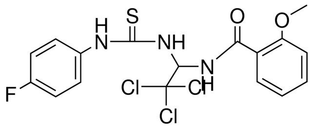 2-METHOXY-N-(2,2,2-TRICHLORO-1-(3-(4-FLUORO-PHENYL)-THIOUREIDO)-ETHYL)-BENZAMIDE