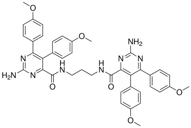 2-AMINO-N-[3-({[2-AMINO-5,6-BIS(4-METHOXYPHENYL)-4-PYRIMIDINYL]CARBONYL}AMINO)PROPYL]-5,6-BIS(4-METHOXYPHENYL)-4-PYRIMIDINECARBOXAMIDE