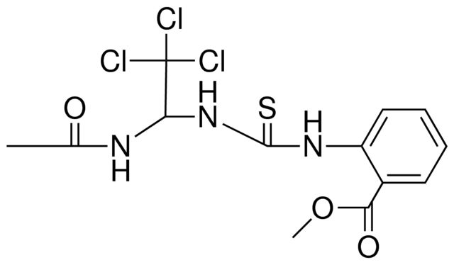 2-(3-(1-ACETYLAMINO-2,2,2-TRICHLORO-ETHYL)-THIOUREIDO)-BENZOIC ACID METHYL ESTER