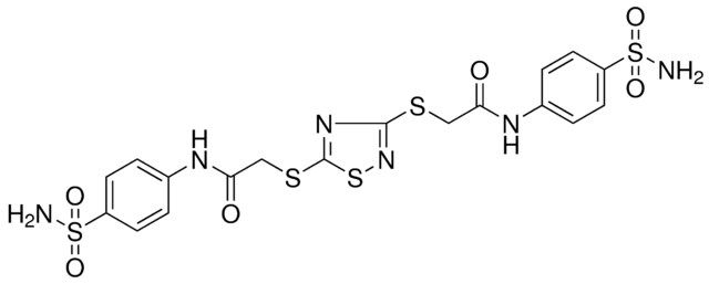 2-{[3-({2-[4-(AMINOSULFONYL)ANILINO]-2-OXOETHYL}SULFANYL)-1,2,4-THIADIAZOL-5-YL]SULFANYL}-N-[4-(AMINOSULFONYL)PHENYL]ACETAMIDE