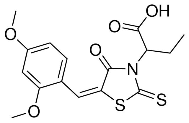 2-[(5E)-5-(2,4-DIMETHOXYBENZYLIDENE)-4-OXO-2-THIOXO-1,3-THIAZOLIDIN-3-YL]BUTANOIC ACID