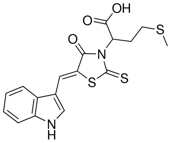 2-[(5Z)-5-(1H-INDOL-3-YLMETHYLENE)-4-OXO-2-THIOXO-1,3-THIAZOLIDIN-3-YL]-4-(METHYLSULFANYL)BUTANOIC ACID