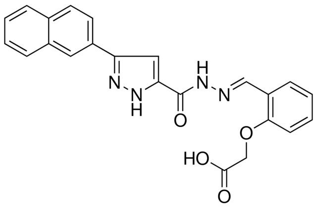 {2-[(E)-({[3-(2-NAPHTHYL)-1H-PYRAZOL-5-YL]CARBONYL}HYDRAZONO)METHYL]PHENOXY}ACETIC ACID