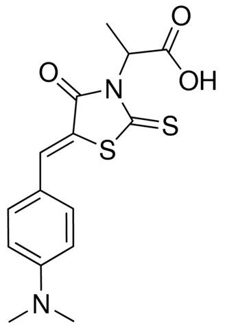 2-{(5Z)-5-[4-(DIMETHYLAMINO)BENZYLIDENE]-4-OXO-2-THIOXO-1,3-THIAZOLIDIN-3-YL}PROPANOIC ACID