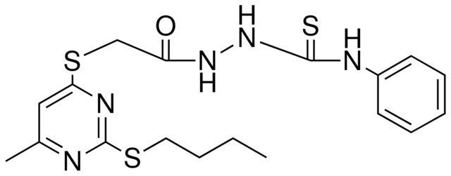 2-({[2-(BUTYLSULFANYL)-6-METHYL-4-PYRIMIDINYL]SULFANYL}ACETYL)-N-PHENYLHYDRAZINECARBOTHIOAMIDE