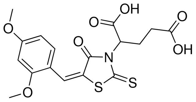 2-[(5E)-5-(2,4-DIMETHOXYBENZYLIDENE)-4-OXO-2-THIOXO-1,3-THIAZOLIDIN-3-YL]PENTANEDIOIC ACID