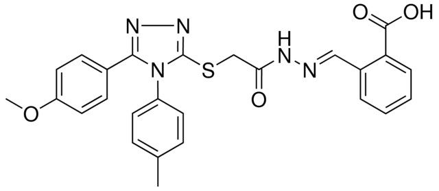 2-{(E)-[({[5-(4-METHOXYPHENYL)-4-(4-METHYLPHENYL)-4H-1,2,4-TRIAZOL-3-YL]SULFANYL}ACETYL)HYDRAZONO]METHYL}BENZOIC ACID