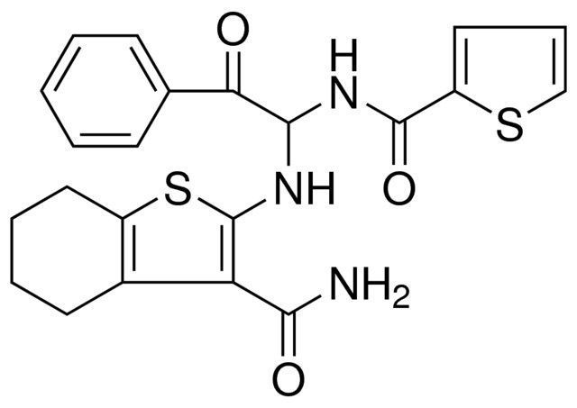 2-({2-OXO-2-PHENYL-1-[(2-THIENYLCARBONYL)AMINO]ETHYL}AMINO)-4,5,6,7-TETRAHYDRO-1-BENZOTHIOPHENE-3-CARBOXAMIDE