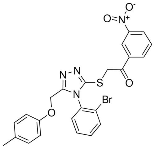 2-({4-(2-BROMOPHENYL)-5-[(4-METHYLPHENOXY)METHYL]-4H-1,2,4-TRIAZOL-3-YL}SULFANYL)-1-(3-NITROPHENYL)ETHANONE