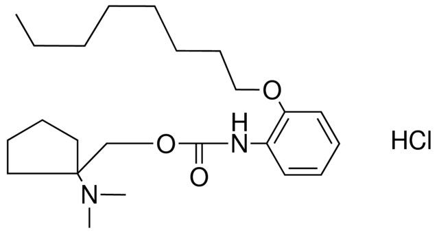 (OCTYLOXY-PH)-CARBAMIC ACID DIMETHYLAMINO-CYCLOPENTYLMETHYL ESTER, HYDROCHLORIDE