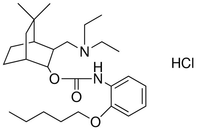 (PENTYLOXY-PH)-CARBAMIC ACID DI-ET-AMINO-ME-DI-ME-BICYCLO(2.2.2)OCT-YL ESTER,HCL