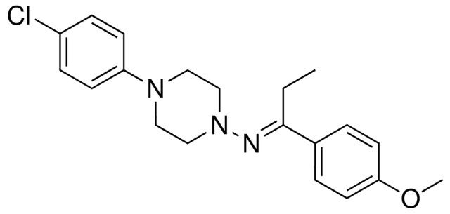 (4-(4-CHLORO-PHENYL)-PIPERAZIN-1-YL)-(1-(4-METHOXY-PHENYL)-PROPYLIDENE)-AMINE