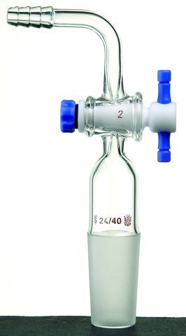 Synthware<sup>TM</sup> 90 degree vacuum adapter with PTFE stopcock