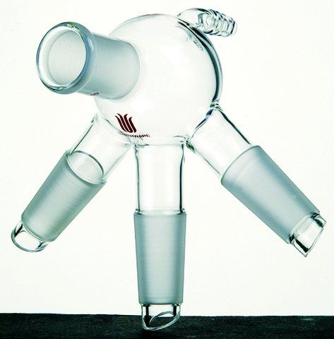 Synthware<sup>TM</sup> distillation distribution adapter with vacuum hose connection