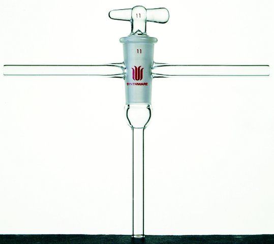 Synthware<sup>TM</sup> high vacuum T-type stopcock with hollow plug