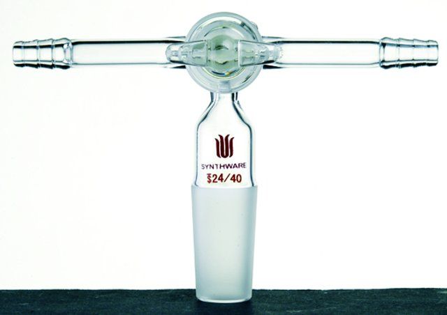 Synthware<sup>TM</sup> vacuum/inert gas adapter with T-bore glass stopcock