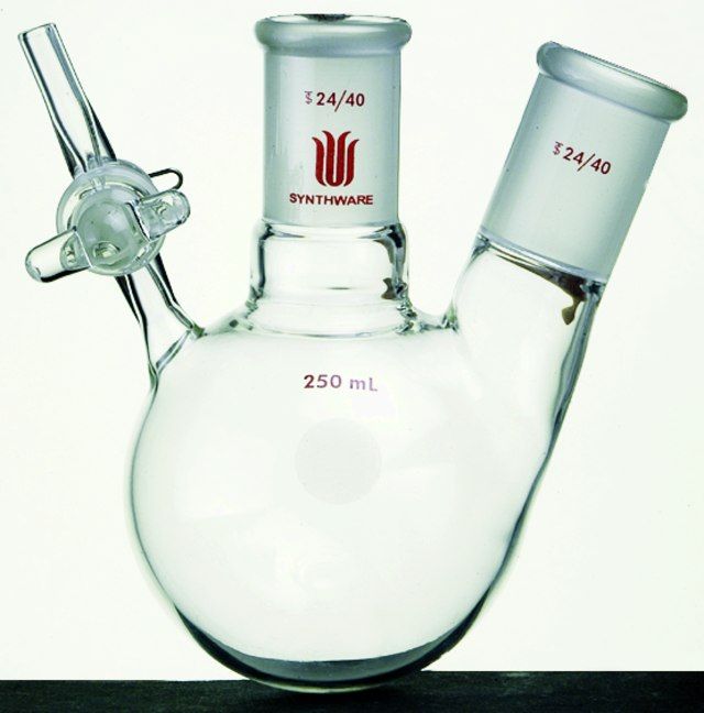 Synthware<sup>TM</sup> two neck reaction flask with glass stopcock