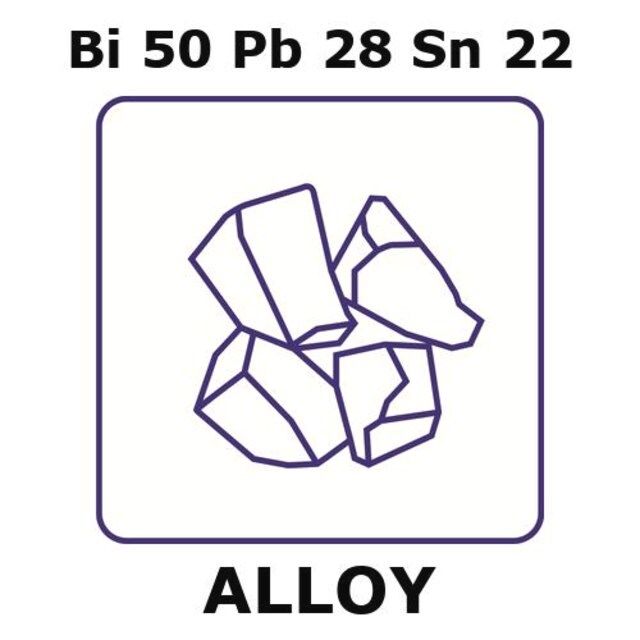 Roses metal alloy, Bi50Pb28Sn22