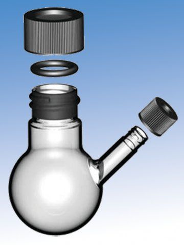 Round-bottom flask with side port