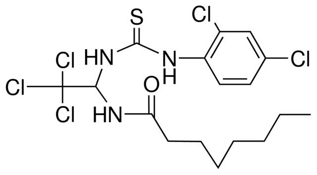 OCTANOIC ACID (2,2,2-TRICHLORO-1-(3-(2,4-DICHLORO-PH)-THIOUREIDO)-ETHYL)-AMIDE