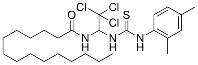 PENTADECANOIC ACID (2,2,2-TRICHLORO-1-(3-(2,4-DIMETHYL-PH)-THIOUREIDO)-ET)-AMIDE