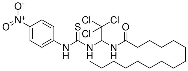PENTADECANOIC ACID (2,2,2-TRICHLORO-1-(3-(4-NITRO-PH)-THIOUREIDO)-ETHYL)-AMIDE